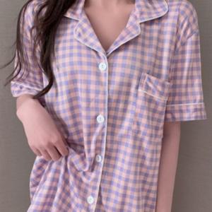 잠옷 세트 여성 여름 반팔 성인 2p 애프리콧 라벤더