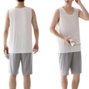 남성 여름 잠옷 세트 쿨링 소재 썸머 홈웨어 민소매 반바지 파자마