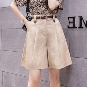 여성 여자 벨트포함 5부 치마 데일리 반바지 팬츠 캐주얼 반바지 면팬츠
