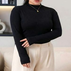 3컬러 빅사이즈 이너티 하프넥 목폴라 긴팔티셔츠