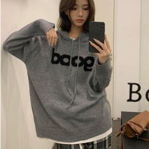 루즈핏 레터링 흐 니트 LLT130 신상 티숙 클럽 나시 조거팬츠 흐 흐티숙 여성 단체티 프린트 모음전 다운