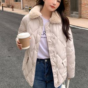20대 30 여성 부드러운 털 카라 누빔 퀄팅 패딩 항공 잠바 여자 점퍼 겨울 등산복