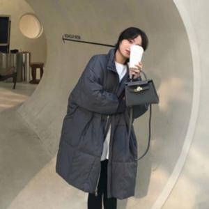 여성 겨울 빅사이즈 오버핏 미디 자켓 롱 패딩 점퍼