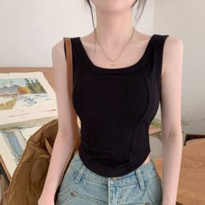 브라캡 여성봄티셔츠 언발티 여성 일체형 U라인 여성반팔티셔츠 이너티