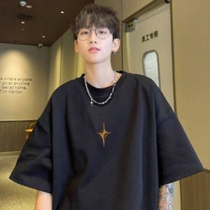 프린팅 여름 박스티 루즈핏 숏슬리브 반팔티 남성면티 여성면티 라운드티