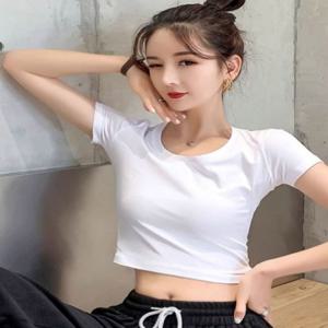 여름 여름티 빅사이즈 화이트 크롭티 반팔티 여성티셔츠 여성 기본 티셔츠
