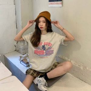 귀욤 오버핏 반팔티 티셔츠 맨투맨티셔츠 곰돌이 프린팅 레이스나시