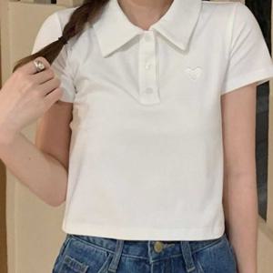 봄 티셔츠 여름 카라 반팔 여자카라티 스타일 학생티셔츠 크롭 반팔티 여성