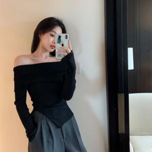 여성 가을티셔츠 롱슬리브 골지티셔츠 티셔츠 슬림티셔츠 오프숄더티셔츠