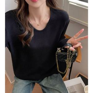 무지티셔츠 루즈핏 라운드넥 루즈핏긴팔티셔츠 소프트 롱 여성 가을티셔츠