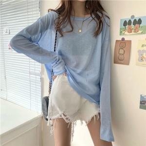 와이드핏 여름옷 쿨데님 민소매 청바지 롱슬리브 여자프리사이즈 여성의류