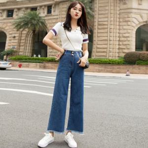 통바지 와이드팬츠 청 통큰 여자 여성 진청통바지