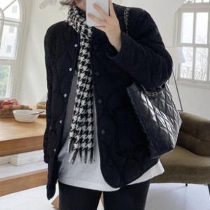 여성 누빔 양털 패딩 퀼팅 점퍼 초겨울 아우터 블랙 간절기 여자 여성간절 기아 잠바