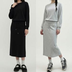 EAS 여성 소프트 트레이닝 맨투맨 롱스커트 세트
