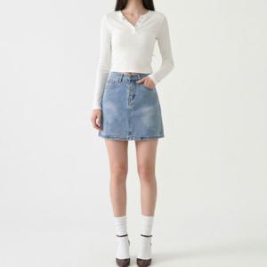HL] 데님스커트 미니 여성 라이트블루 A라인 청바지