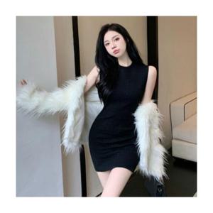 루미나D 골지 슬림 원피스 민소매 미니 스판 클럽 파티룩