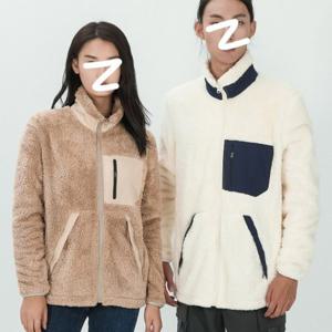남여공용 가을 겨울 캐주얼 하이넥 뽀글이 후리스점퍼