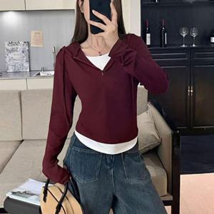 여자 간절기 외출 데일리 패션 후드 긴팔 티셔츠 기본티 크롭티 빅사이즈 여름 긴팔티