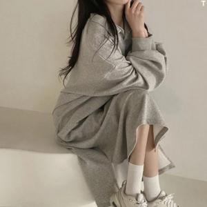 여자 2컬러 여성 롱원피스 기모 가을 겨울 치마 여름 롱 첨프수트 셔츠