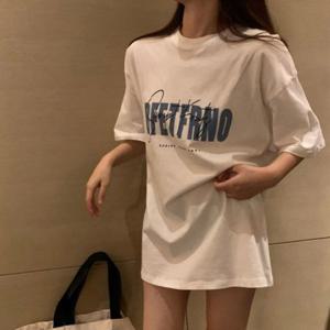 찰랑 영문 여자반팔티셔츠 여자반팔면티 오버핏 여성티셔츠 여성 크롭티