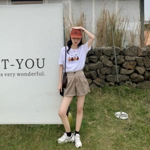 크롭티 치킨 여름 라운드넥 반팔티 박스티 여성 나시티 여성반팔 여성티셔츠