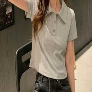 러블리 캐주얼티 티셔츠 학생티셔츠 여자카라티 카라티 크롭 데일리티 반팔
