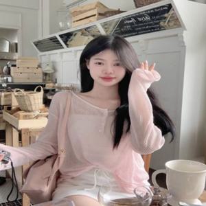 긴팔티셔츠 여리여리 캐주얼셔츠 여자상의 루즈핏 백스트랩 패션티셔츠 여성