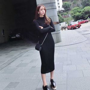 원피스 검정롱원피스 타이트한원피스 롱원피스니트원피스 데이트 니트