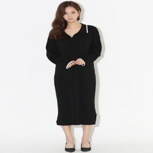 루즈핏 카라 봄 여자 여성 배색 원피스 롱 니트