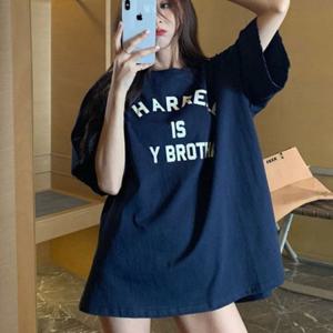 영문 오버핏 여성봄티셔츠 반팔티여성 여성 브이넥반팔티 패션 여성반팔롱티