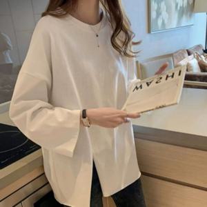 긴팔티셔츠 5컬러 여성박스티 루즈핏 가을티셔츠 가을옷코디 트임