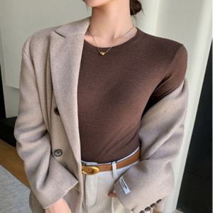캐주얼상의 여자상의 긴팔 여성상의 데일리룩 골지티셔츠 데일리 여성