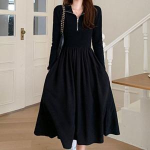 브라이덜샤워 반집업 여성 하체 가을하객 홀복 상견례 피로연 결혼식 블랙