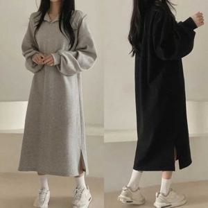 오버핏 미니 밑단트임 원피스 랩 심플 셔링 리본 홈웨어 화이트 롱 프릴