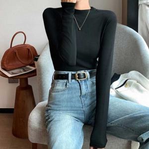 이너티 긴팔티 박스티 무지 여성긴팔티셔츠 봄가을 이너티셔츠 긴팔크롭티