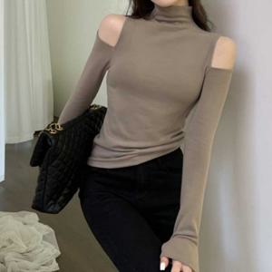 가을티셔츠 슬림핏티셔츠 긴팔 겨울티셔츠 긴팔티셔츠 여성목폴라 이너티셔츠