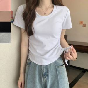 롱티셔츠 무지 여자오버핏반팔티 노브라티 캐주얼 루즈핏티셔츠 여자롱티셔츠