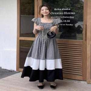 여름롱원피스 바캉스룩 하단 여름 휴양지룩 데일리 허리밴딩 롱원피스
