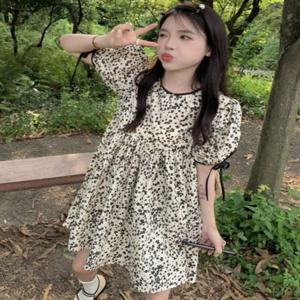 여름원피스 포인트 캐주얼원피스 귀여운 여성휴양지원피스 퍼프소매 휴가원피스