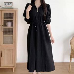 여자 겨울 캐주얼 집업 가을 원피스 여성 카라 캐쥬얼롱 데일리 롱