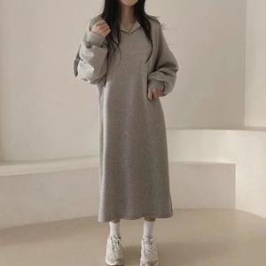 엄마여름원피스 가을체크원피스 실내외 롱원피스 기모 데일리 체크원피스 여성