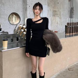 원피스 미니원피스 쉬폰원피스 슬림 데일리원피스 블랙 오피스룩원피스