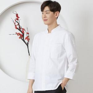 C화이트 셔츠형 조리복 위생복 조리사복 셰프복 주방유니폼 히든스냅 일식조리복