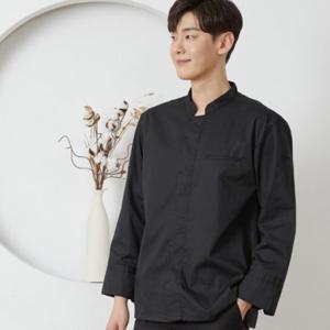 블랙 긴팔 일식가운 일식조리복 조리사복 주방유니폼 히든스냅 이자카야 초밥집