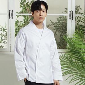 화이트 히든스냅 일식복 일식조리복 주방가운 쉐프웨어 주방복 일식 긴팔 횟집