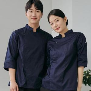 네이비 스퀘어카라 7부조리복 칠부조리복 카라티 조리사복 요리사옷 쉐프복 양식