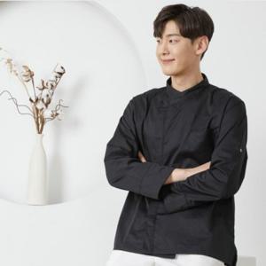 블랙 하프 크로스넥 요리사복 쉐프웨어 상의요리복 주방복 조리사복 식당 유니폼