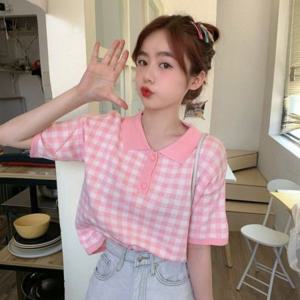 크롭티 여성반팔티 여성 무지반팔티 카라티셔츠 귀욤 여자반팔티 티셔츠