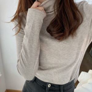 목폴라 맨투맨 여자긴팔티 여성 레이어드티 크롭티 오버핏 빅사이즈 루즈핏