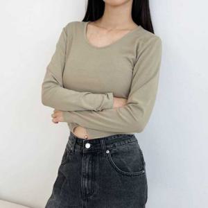 크롭기장 겨울맨투맨 박시맨투맨 텐션 여자무지맨투맨 크롭후드 여성카라티셔츠